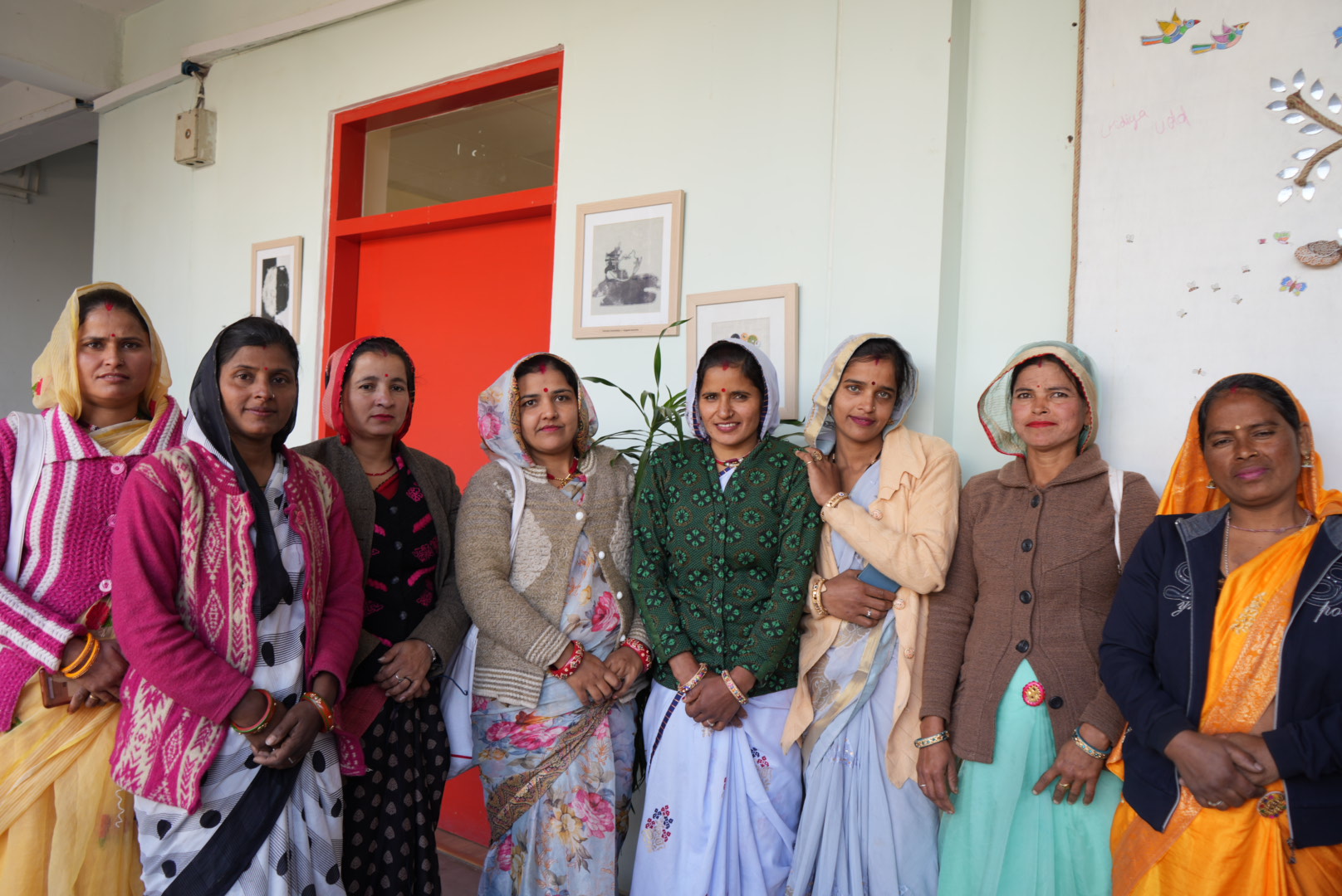 Women gathered at Nayla artisan community hub